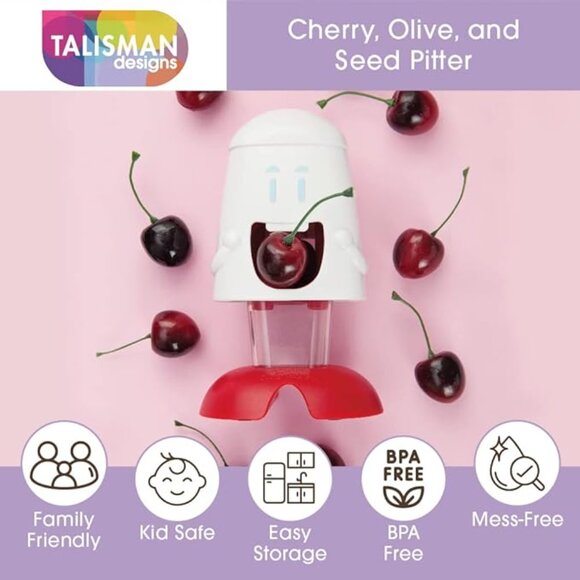 Cherry Chomper Cherry Pitter Fun Family Friendly Kitchen Tools Olive Pitter NIB - Picture 4 of 5